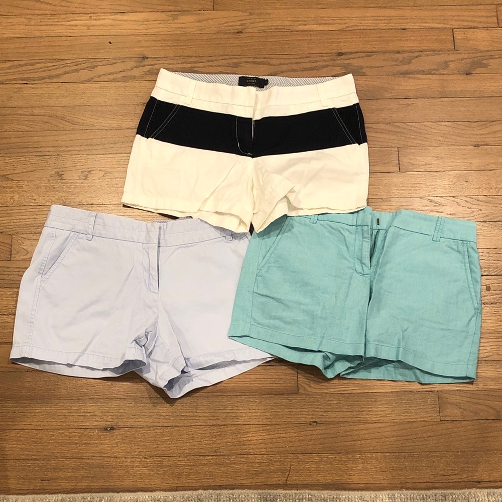 Lot of Women’s Casual Cotton Shorts - White/Navy, Light Blue, Teal